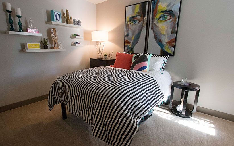 Furnished apartment bedroom